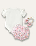 Easter Bunny Baby Printed Romper+Bunny Shorts - Bebehanna