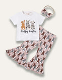 Easter Spotted Bunny Printed T-Shirt+Flared Pants - Bebehanna