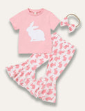 Easter Spotted Bunny Printed T-Shirt+Flared Pants - Bebehanna