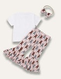 Easter Spotted Bunny Printed T-Shirt+Flared Pants - Bebehanna