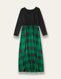 Family Matching Green Plaid Print Dress - Bebehanna