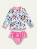 Floral Long-sleeved Swimsuit - Bebehanna