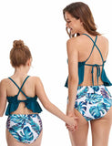 Flower Printed Belly Covering Family Matching Swim Suit - Bebehanna