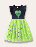 Four Leaf Clover Printed Tulle Dress - Bebehanna