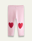 Heart Embroidered Leggings - Bebehanna