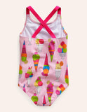 Ice Cream Cross-back Printed Swimsuit - Mini Taylor