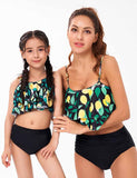 Lemon Printed Ruffled Family Matching Swim Suit