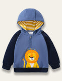 Lion Appliqué Hooded Sweatshirt - Bebehanna