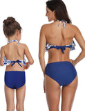 Lotus Pleated Coconut Printed Family Matching Swim Suit - Bebehanna