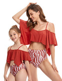 Lotus Pleated Striped Family Matching Swim Suit - Bebehanna