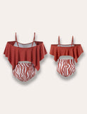 Lotus Pleated Striped Family Matching Swim Suit - Bebehanna