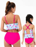 Mermaid Bow High Waisted Family Matching Swim Suit - Bebehanna