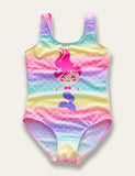 Mermaid Print Color Gradient One-piece Swimsuit