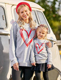 Mom and Me Valentine's Day Heart Printed Sweatshirt - Bebehanna