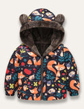 Multicolor gedréckt Fleece Coat