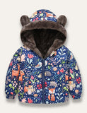 Multicolor Printed Fleece Coat - Bebehanna