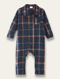 Navy Blue Plaid Family Matching Dress - Bebehanna