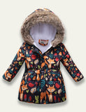 Printed Hooded Cotton Coat - Bebehanna