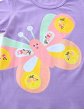 Purple Butterfly Print T-shirt - Bebehanna