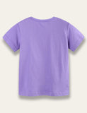 Purple Butterfly Print T-shirt - Bebehanna