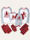 Red Plaid Christmas Tree Printed Family Matching Pajamas - Mini Taylor