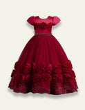 Rose Fluffy Party Dress - Bebehanna