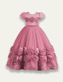 Rose Fluffy Party Dress - Bebehanna