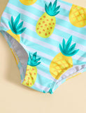 Single Shoulder Ruffled Pineapple Split Swimsuit - Bebehanna