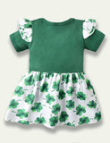 St. Patrick's Day Clover Letter Printed Romper Dress - Bebehanna