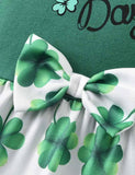 St. Patrick's Day Clover Letter Printed Romper Dress - Bebehanna