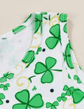 St. Patrick's Day Four-leaf Clover Print Dress - Bebehanna