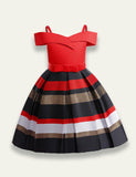 Strapless Striped Party Dress - Bebehanna