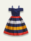 Strapless Striped Party Dress - Bebehanna