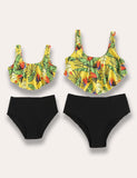 Tropical Leaves Printed Family Matching Swim Suit