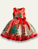 Clearance Sale-Christmas Tree Appliqué Tulle Dress - Bebehanna