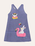 Animal Appliqué Striped Dress - Bebehanna