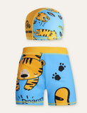 Animal Swimming Shorts + Swimming Cap