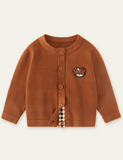 Bear Embroidery Sweater Cardigan - Bebehanna