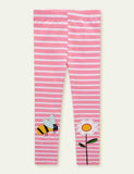 Bee&Blumme Applikatioun Gestréckte Sträifen Leggings