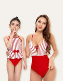 Bow Striped Printed Family Matching Swimsuit - Bebehanna