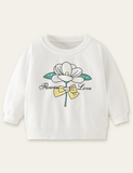 Bowknot Flower Printed Sweatshirt - Bebehanna