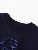 Cartoon Dinosaur Embroidered Sweatshirt - Bebehanna