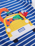 Cartoon Dinosaur Striped T-shirt - Bebehanna