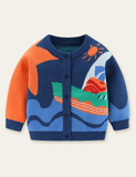 Cartoon Sailboat Sweater Cardigan