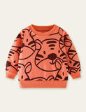 Cartoon Tiger voll gedréckt Sweatshirt