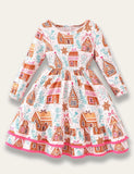 Christmas Print Cake Dress - Bebehanna