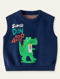 Crocodile Appliqué Sweater Vest - Bebehanna