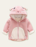 Cute Animal Cartoon Zipper Hooded Coat - Bebehanna