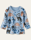 Cute Dinosaur Printed Long-Sleeved T-shirt - Bebehanna