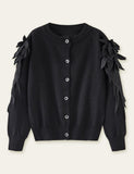 Cute Wings Design Button Sweater Cardigan